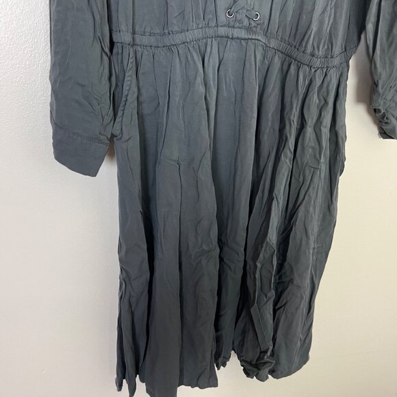 Torrid Mini Challis Lace Up Long Sleeve Shirt Dress Grey Women’s Size 0 / L - Picture 4 of 11